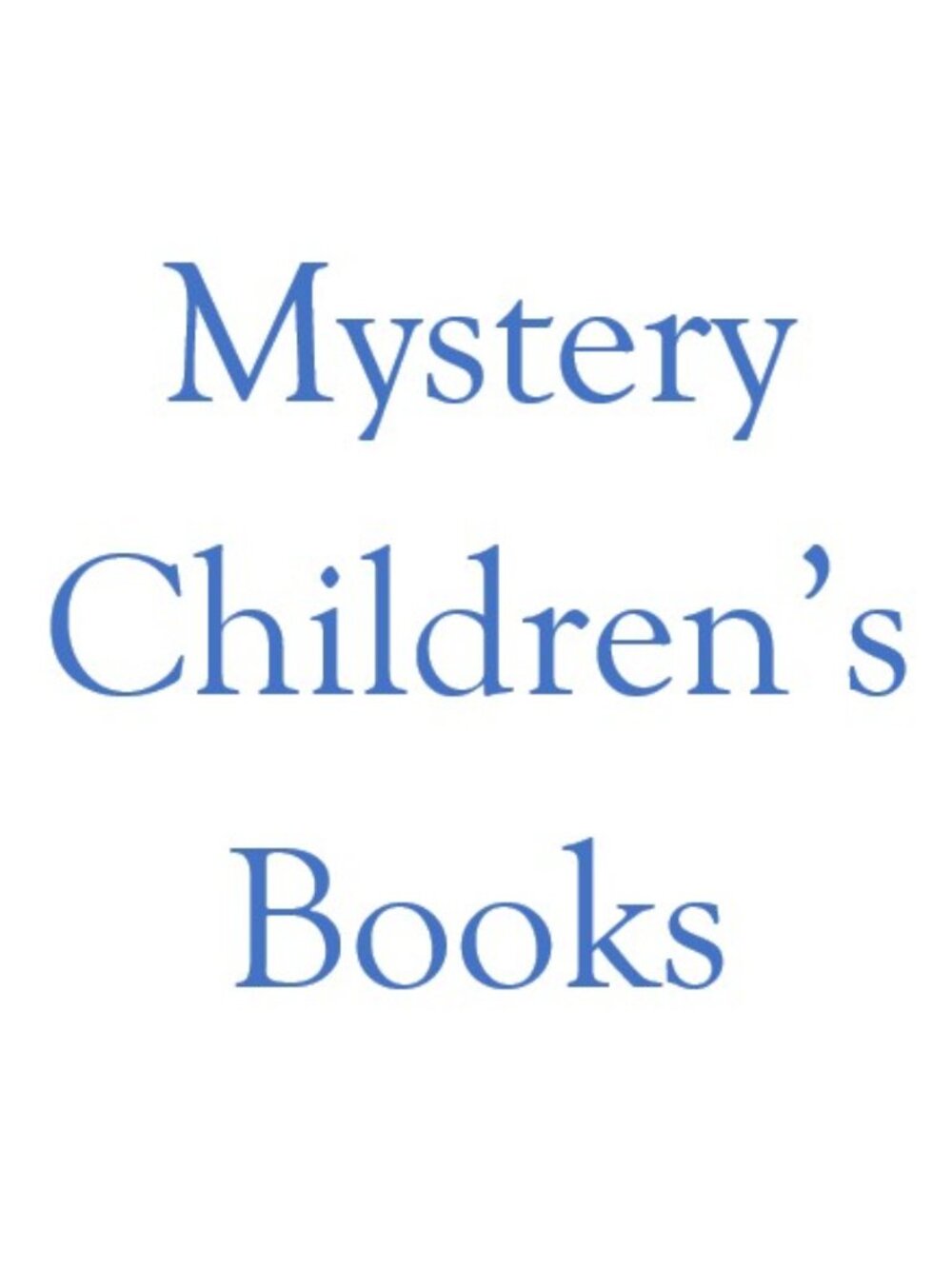 Mystery children's books